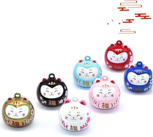 For Crafts Beckoning Cat Keychain Cat Beads for Charm Japanese Lucky Bells Good Luck Bell Craft Bells in Saudi Arabia