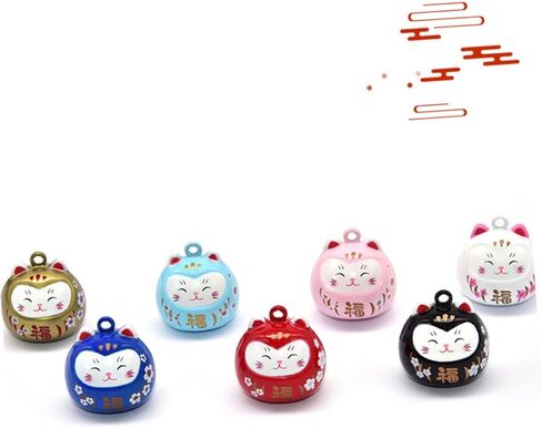 For Crafts Beckoning Cat Keychain Cat Beads for Charm Japanese Lucky Bells Good Luck Bell Craft Bells in Saudi Arabia