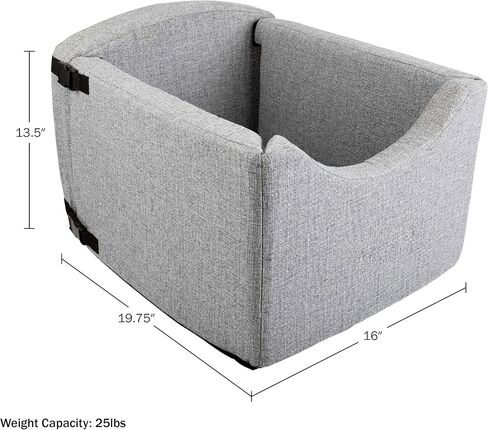 مقعد سيارة للكلاب - مقعد معزز للكلاب الصغيرة والقطط يصل وزنها إلى 25 رطلاً - مقعد سيارة للحيوانات الأليفة قابل للغسل للمقعد الأمامي أو الخلفي مع حبل أمان من بيت ميكر in Kuwait
