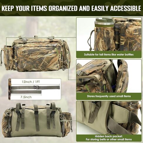 حقيبة تخزين أمامية من PUNCHMAN Treestands، حزمة صيد مموهة مقاومة للماء معلقة على حوامل الأشجار - جيوب متعددة للصيد من أجل إكسسوارات صيد الغزلان للرجال، تعمل مع تسلق الأشجار أو حوامل السلم in Kuwait