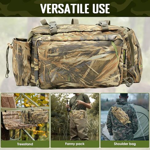 حقيبة تخزين أمامية من PUNCHMAN Treestands، حزمة صيد مموهة مقاومة للماء معلقة على حوامل الأشجار - جيوب متعددة للصيد من أجل إكسسوارات صيد الغزلان للرجال، تعمل مع تسلق الأشجار أو حوامل السلم in Kuwait