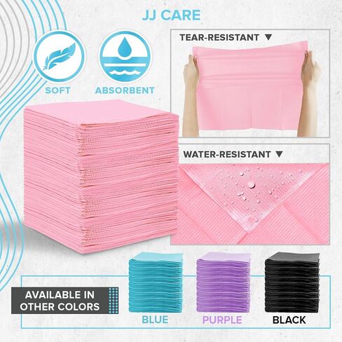 JJ CARE Dental Bibs [Pack of 500] - 13" x 18" Purple Dental Bibs, 3 Ply Waterproof Dentist Bibs, Dental Bibs Disposable for Eyelash Extension, Patient Bibs for Nail Art, Dental Napkins for Piercing in Kuwait