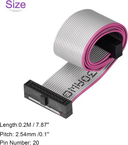 DMiotech 30Pin 0.2m Long 1.27mm IDC Wire Flat Ribbon Cable FC to FC Connector with Grey Color in Saudi Arabia