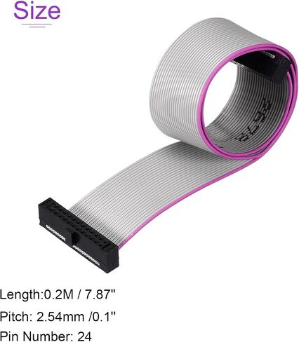 DMiotech 30Pin 0.2m Long 1.27mm IDC Wire Flat Ribbon Cable FC to FC Connector with Grey Color in Saudi Arabia