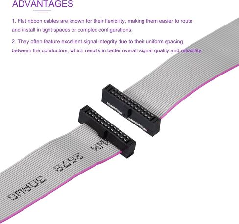 DMiotech 30Pin 0.2m Long 1.27mm IDC Wire Flat Ribbon Cable FC to FC Connector with Grey Color in Saudi Arabia