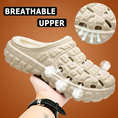 CERYTHRINA Men's Women's Lined Clog Breathable Mesh Lining Indoor Outdoor Walking Garden Clogs Winter Slippers in Kuwait