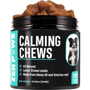 Hemp Calming Chews for Dogs with Anxiety and Stress - Dog Calming Treats - Dog Anxiety Relief - Storms, Barking, Separation - Valerian - Hemp Oil - Calming Treats for Dog