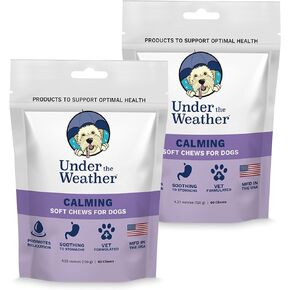 Under the Weather Pet Soft Dog Chew Supplements for Calming and Probiotics | Supports Relaxation and Normal Emotional Balance in Dogs (Probiotics, 60 Count)