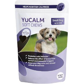 YuCALM One-A-Day Calming Dog Supplement - 30 Tasty Chews to Help Ease Stress and Anxiety with Soothing Lemon Balm and L-Theanine, Large Dogs, Over 65 lbs. in Kuwait