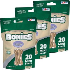 Natural Calming Formula Dog Treats - Contains Chamomile & Lavender, Help Anxiety, Excessive Barking & Trembling, Chicken Flavor, Mini, 60 Bones