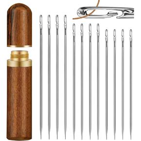 Sliver Self-Threading Needles, Upgraded Stainless Steel Sewing Needles for Handsewing, Easy to Thread Sewing Needles for The Elderly, Easy Side Threading Stitching Pins in 3 Sewing Machine Needles in Saudi Arabia