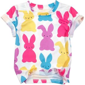 SUPEYA Tie Dye Bunny Shirt Toddler Funny Easter Rabbit Day T-Shirt Bunny Rainbow Colors Short Sleeve Tops