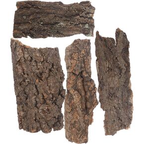 Amosfun 4Pcs Reptile Bark Decoration Wall Terrarium Decor Leopard bark hideouts Log Hideaway Cork Wood Tank Aquarium Hideout Branch Turtle basking Platforms Cork bark Lizard Animal Skin