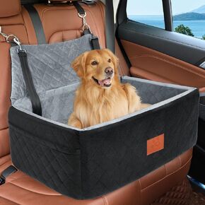 Dog Car Seat for Large Medium Dog,Washable Pet Car Seat for Dogs Under 55 lbs or 2 Small Dogs,Multi-Functional Dog Booster Seat with Thick Cushion,2 Safety Leashes Dog Sofa Cushion & Travel Dog Bed