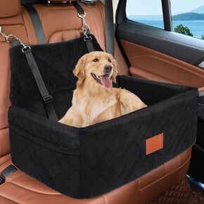 Dog Car Seat for Large Medium Dog,Washable Pet Car Seat for Dogs Under 55 lbs or 2 Small Dogs,Multi-Functional Dog Booster Seat with Thick Cushion,2 Safety Leashes Dog Sofa Cushion & Travel Dog Bed
