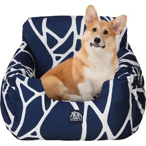 Dog Car Seat - Soft & Comfortable Booster Seat for Small, Medium & Large Dogs - Detachable & Washable - Secure Clip on Safety Leash