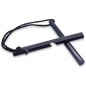 1/2 x 6 Inch Pocket Survival Flint Fire Starter Ferrocerium Ferro Rod with U Shaped Striker That fits Around The Rod.