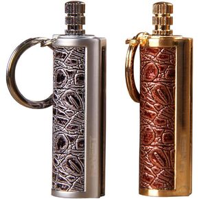 Permanent Metal Match with Gift Box, Waterproof Fire Starter Lighter, Flint Match Metal Keychain Camping Survival Kit, Reusable Survival Fire Starter Lighter, Red & Black Optional (Black)