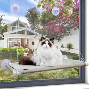 Cat Window Perch - Cat Window Hammock Cat Bed Window for Large Cats, Space Saving Cat Shelves Window Mounted Safety Cat Seat, Providing All Around 360° Sunbathe for Indoor, for All Seasons in Kuwait