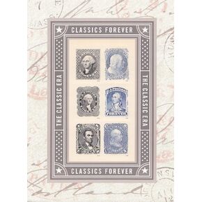 The Classic ERA - George Washington, Benjamin Franklin, Abraham Lincoln Souvenir Sheet of 6 Self-Adhesive Collectible Forever Postage Stamps