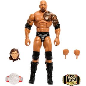 Mattel WWE Elite Collection WrestleMania Action Figure Set, The Rock Collectible with Accessory & Nicholas Build-A-Figure Parts