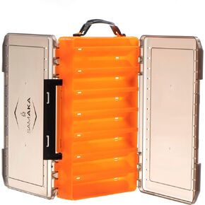 Double Sided Tackle Box Organizer Fishing Tackle Storage Box with 14 Compartments (Black)