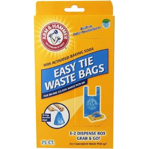Arm & Hammer 71041 Easy-Tie Waste Bags, Blue, 150-Pack