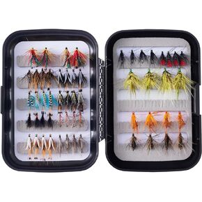 BASSDASH Fly Fishing Wet Flies for Trout Salmon Fishing Nymphs Streamers with Fly Box