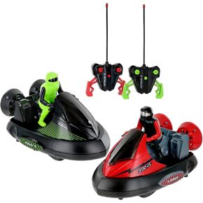 Click N' Play Set of 2 Remote Control Bumper Cars, Stunt RC Battle Cars with Drivers, Toy Game for Boys & Girls Ages 6+, Black Red in Kuwait