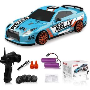 سيارة التحكم عن بعد RC Drift Car 2.4 جيجا هرتز 1:24 مقياس 4WD 15KM/H عالية السرعة نموذج سيارة LED أضواء الانجراف الإطارات سباق الرياضة لعبة سيارة للكبار صبي فتاة طفل هدية 2 قطعة بطارية قابلة للشحن in Saudi Arabia