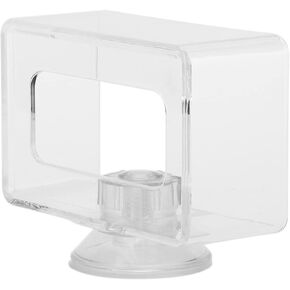 Pssopp Fish Food Feeding Ring Fish Floating Food Feeder Transparent with Suction Cup for Aquarium Fish (S 6x10x4cm)