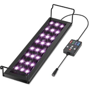 hygger LED Aquarium Light, 14W Full Spectrum Fish Tank Light with Multi-Color Timer DIY Mode 24/7 Natural Mode Adjustable Brightness, Aquarium Plant Light with Extendable Brackets for 12~18IN Tank