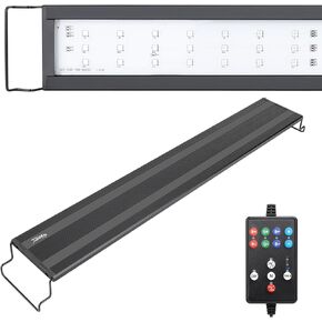 hygger LED Aquarium Light, 14W Full Spectrum Fish Tank Light with Multi-Color Timer DIY Mode 24/7 Natural Mode Adjustable Brightness, Aquarium Plant Light with Extendable Brackets for 12~18IN Tank in Kuwait