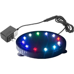 5 inch 12 LED Aquarium Bubble Light Air Stone, Fish Tank LED Air Bubbler Light Submersible Air Pump Bubble Stone Lamp for Turtle Fish Tank Decoration