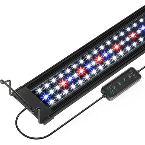 Long 36"-38"-44"-Planted 20/29/35/55/10 Gal Fish Tank Aquarium Grow Led Light Sunrise/Sunset: 24/7 Full Spectrum Blue Light-ing Aquarium Lid Lights Hood with Timer Day Night, 5-Dimmable Bright-ness
