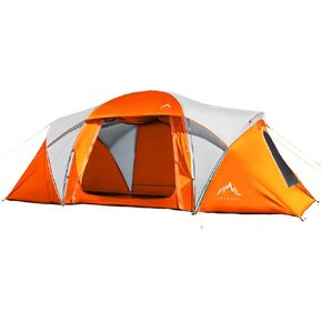 UNIHIMAL 10 Person Family Tents for Camping Waterproof, Music Festival, Parties,2 Room Big Tent with 4 Large Mesh Windows, Double Layer, Easy Setup, Weather Resistant,18ft X 9ft X6.8ft