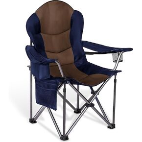 GRETERST Double Camping Chairs Folding Portable Love Seat Lawn Outdoor Chairs for Two Persons with Padded Seat and Pockets Heavy Duty for Adults, Black&gray