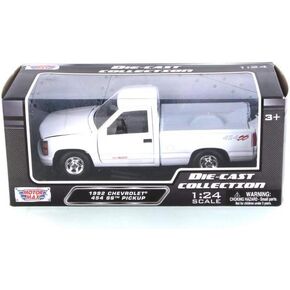Motor Max 1992 Chevy 454 SS Pickup Truck, White 73203WH - 1/24 Scale Diecast Model Toy Car