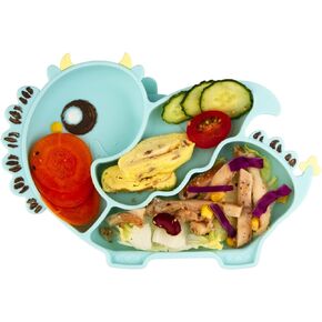 Qshare Toddler Plate, Portable Baby Plates for Toddlers and Kids, BPA-Free Strong Suction Plates for Toddlers, Dishwasher & Microwave Safe Silicone Placemat 9x6x1.5 inch
