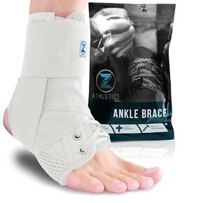 Z ATHLETICS Zenith Ankle Brace, Lace Up Adjustable Support – for Running, Basketball, Injury Recovery, Sprain! Ankle Support Wrap for Men, Women, and Children (Black, Medium)