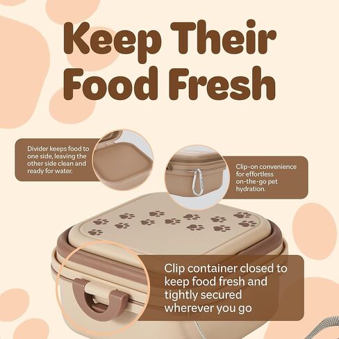 وعاء قابل للطي للحيوانات الأليفة بسعة 30 أونصة مع مقبض حلقي، وعاء طعام ومياه محمول للكلاب، سهل الحمل، أوعية سفر قابلة للطي للكلاب والقطط، مثالية للسفر والمشي والمشي لمسافات طويلة (كاكي) in Kuwait