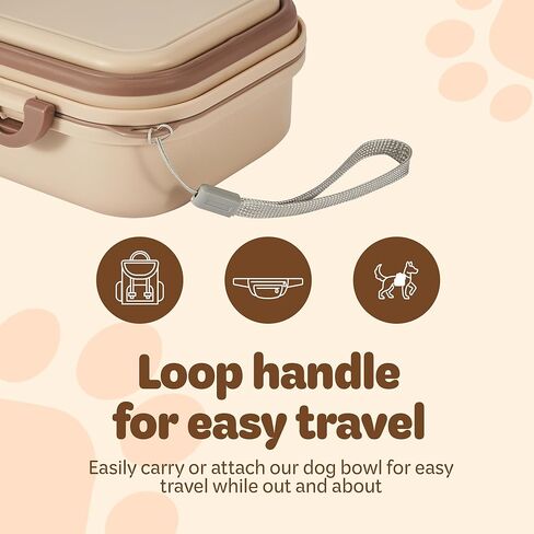 وعاء قابل للطي للحيوانات الأليفة بسعة 30 أونصة مع مقبض حلقي، وعاء طعام ومياه محمول للكلاب، سهل الحمل، أوعية سفر قابلة للطي للكلاب والقطط، مثالية للسفر والمشي والمشي لمسافات طويلة (كاكي) in Kuwait