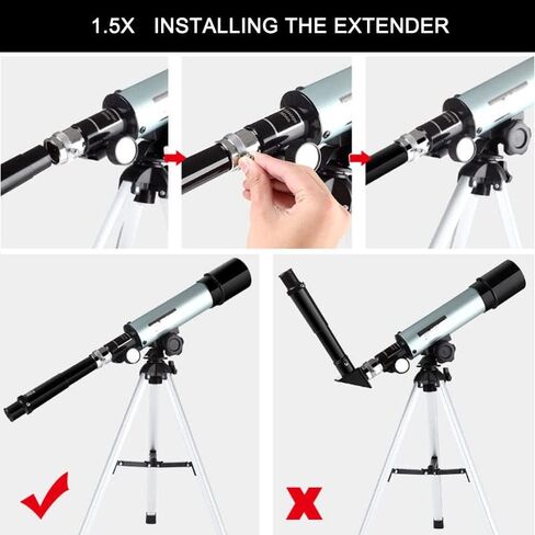 تلسكوب لعلم الفلك للأطفال والكبار للمبتدئين، تلسكوب سفر منكسر محمول 90x، مع حامل ثلاثي القوائم ومجموعة كاملة من الملحقات in Kuwait
