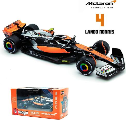 JODIYAAH Bburago P2 British GP Mclaren 2023 F1 MCL60 4# Lando Norris Formula Racing Alloy Car Diecast Model (MCL60 4#) in Kuwait