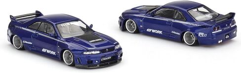نموذج سيارة مصغر حقيقي متوافق مع Nissan Skyline GT-R (R33) Kaido Works V2 Blue Limited Edition 1/64 Diecast Model Car Kaido House KHMG089 in Saudi Arabia