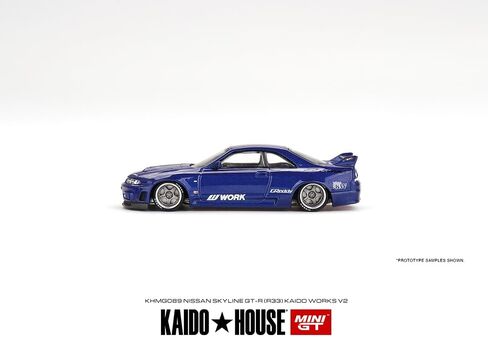 نموذج سيارة مصغر حقيقي متوافق مع Nissan Skyline GT-R (R33) Kaido Works V2 Blue Limited Edition 1/64 Diecast Model Car Kaido House KHMG089 in Saudi Arabia