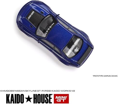 نموذج سيارة مصغر حقيقي متوافق مع Nissan Skyline GT-R (R33) Kaido Works V2 Blue Limited Edition 1/64 Diecast Model Car Kaido House KHMG089 in Saudi Arabia
