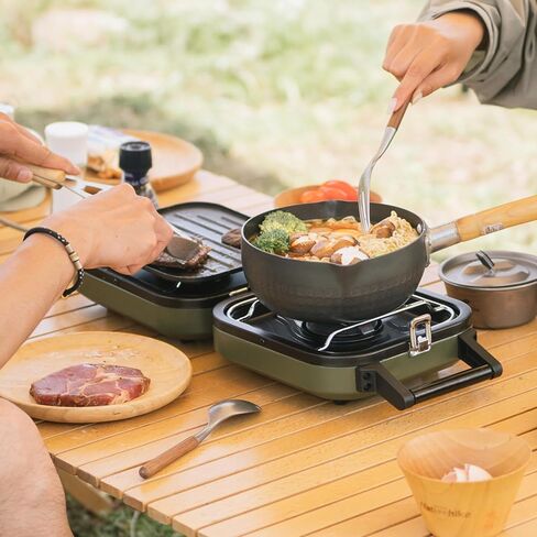 Naturehike 2 Burner Portable Camping Stove with Grill, Folding Propane Butane Gas Camp Stove with16000 BTU Adjustable Burners, Ignition System and Carrying Handle in Saudi Arabia