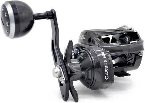 بكرة صيد CAMEKOON Carbon 300 Baitcasting، بكرات Baitcaster ذات سعة عالية، نسبة تروس 6.3:1، محامل كروية من الفولاذ المقاوم للصدأ 10+1، مكابح مغناطيسية 10 أزرار، إطار من ألياف الكربون وأغطية جانبية in Kuwait
