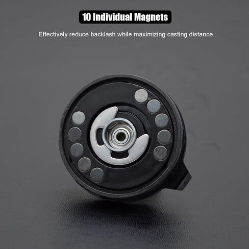 بكرة صيد CAMEKOON Carbon 300 Baitcasting، بكرات Baitcaster ذات سعة عالية، نسبة تروس 6.3:1، محامل كروية من الفولاذ المقاوم للصدأ 10+1، مكابح مغناطيسية 10 أزرار، إطار من ألياف الكربون وأغطية جانبية in Kuwait
